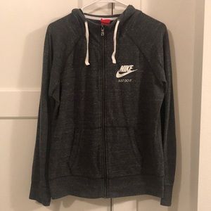 Large Nike Zip-up Hoodie. Charcoal grey.